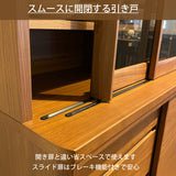 カリモク 引き戸 食器棚 ET4410 幅115.4cm 耐震対策 オーク材 木製 カップボード シンプル 国産 karimoku