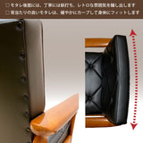 カリモク ソファ 1人掛け WS1120BW 合成皮革 コンパクト 木肘 肘掛椅子 レトロ ブラック 分解組立式 安心 国産 karimoku