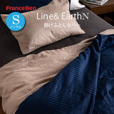 フランスベッド 簡単 掛けふとんカバー S シングル ライン＆アースN 150cmx210cm 抗菌 防臭 Line&Earth 掛けカバー 3601101 U字ファスナー