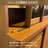 カリモク 引き戸 食器棚 ET3410 幅86.6cm 耐震対策 オーク材 木製 カップボード シンプル 国産 karimoku